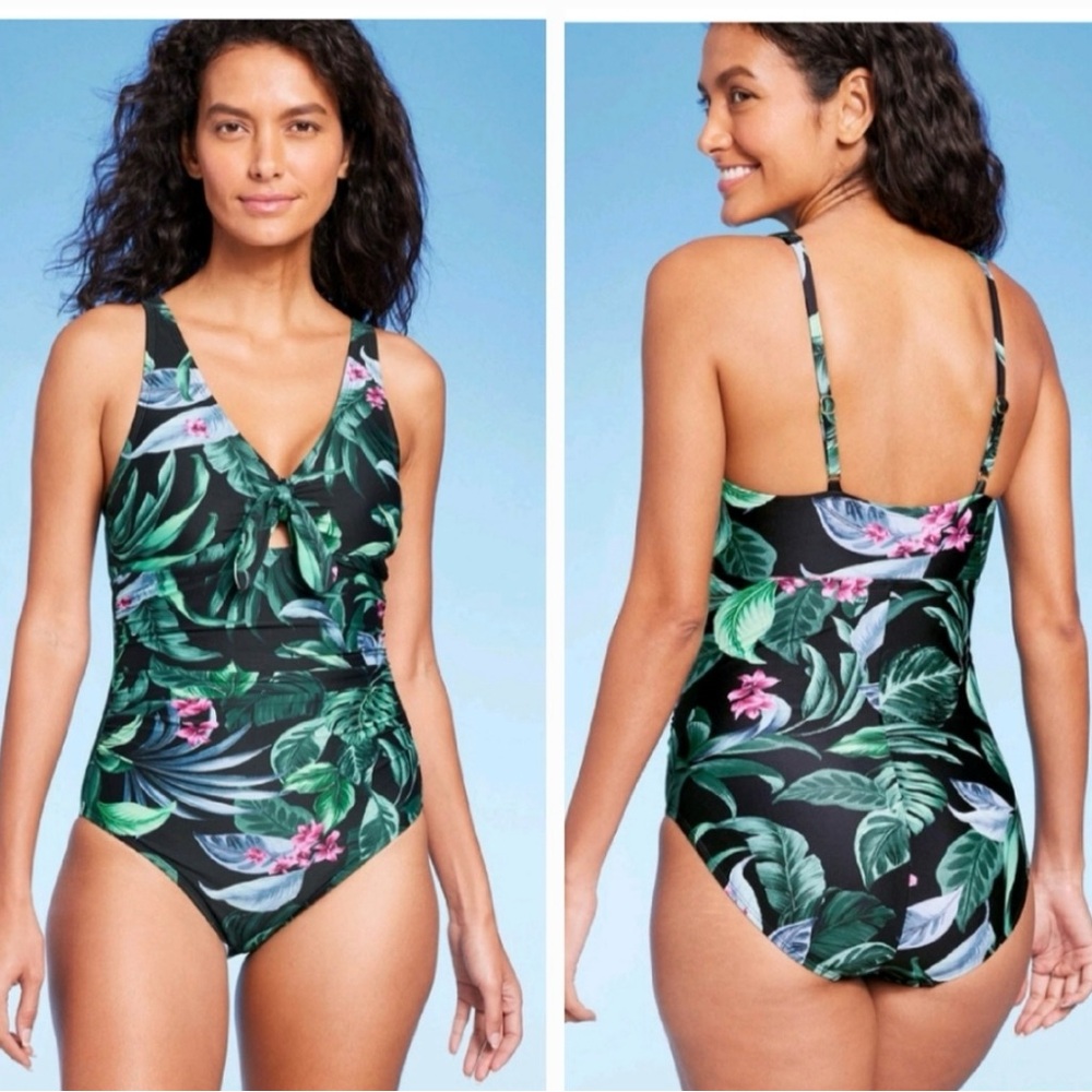 Kona Sol One Piece Swimsuit with Tropical Print